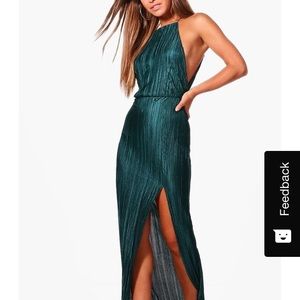 Emerald Green Slit Dress